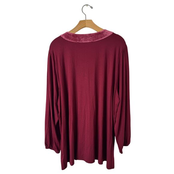 NWT Soft Surroundings Plus 2X Adornment Top in Cabernet Velvet 2FN17 - Picture 8 of 10